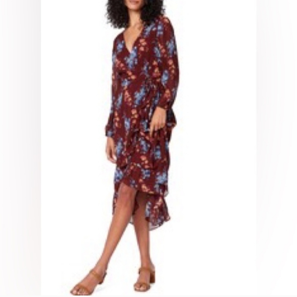 Paige Burgundy silk dress